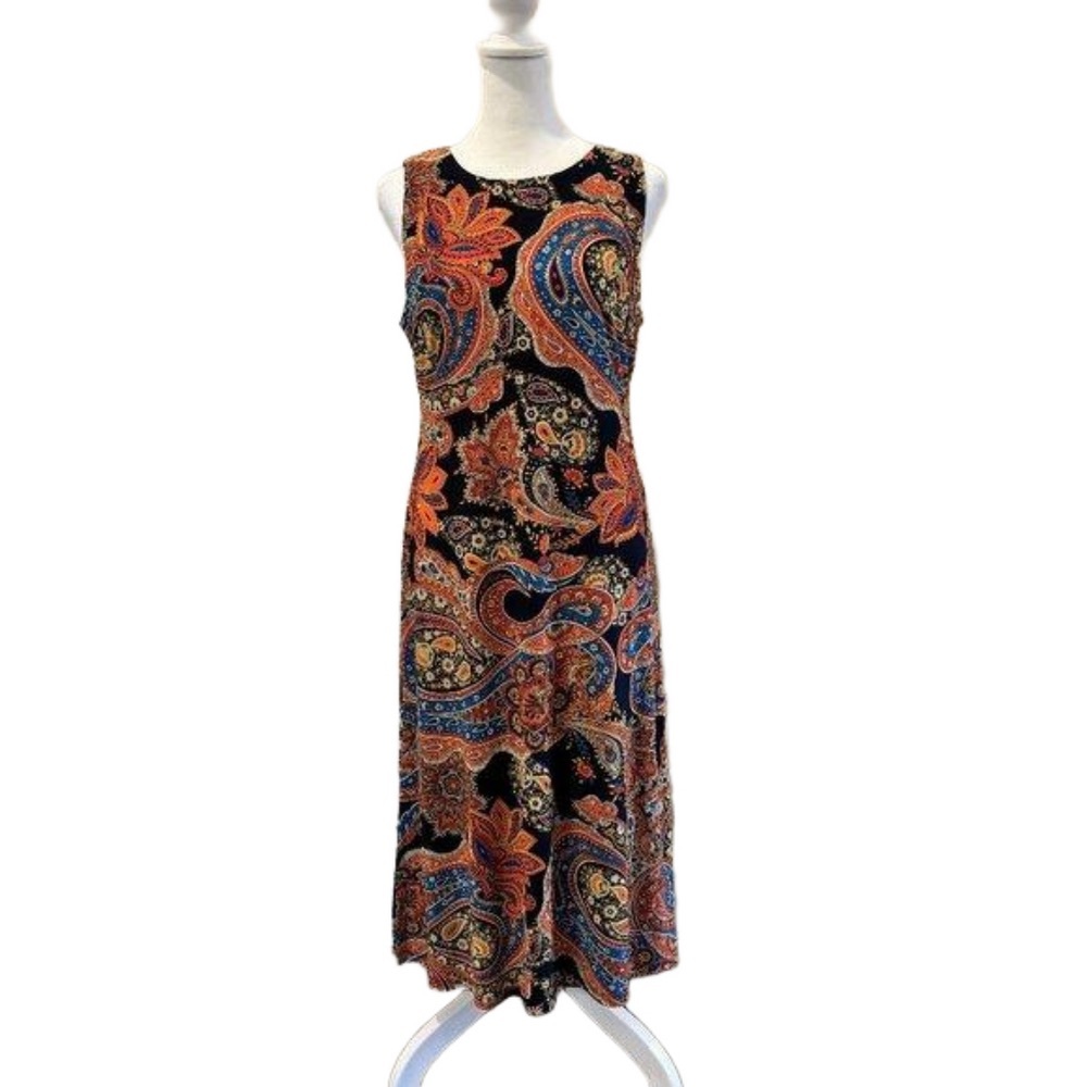 Paisley Print Sleeveless Dress